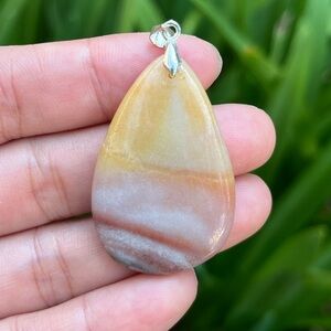 Sterling silver‎ Caribbean calcite teardrop pendant